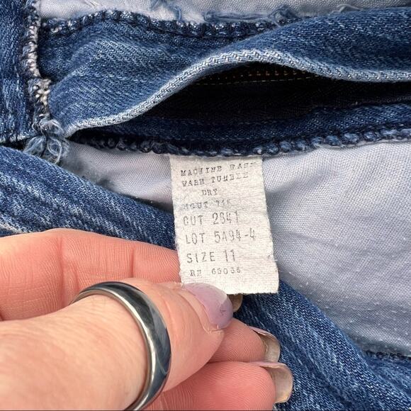 Vintage 80s railroad stripe high rise wedgie fit bareback mom jeans 26" WAIST - Picture 6 of 6